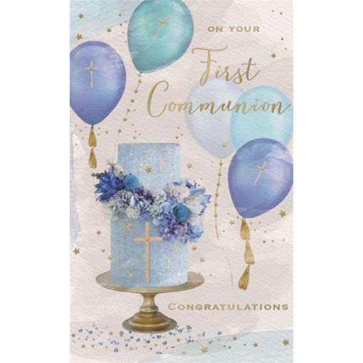 Picture of ON YOUR FIRST COMMUNION CONGRATULATIONS BLUE